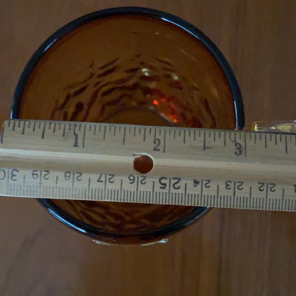 VINTAGE Amber Dimpled Glass Mug Handblown by Pilgrim Glass Co. - Picture 8 of 9